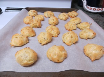 gougeres from oven