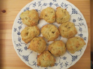 gougeres plated